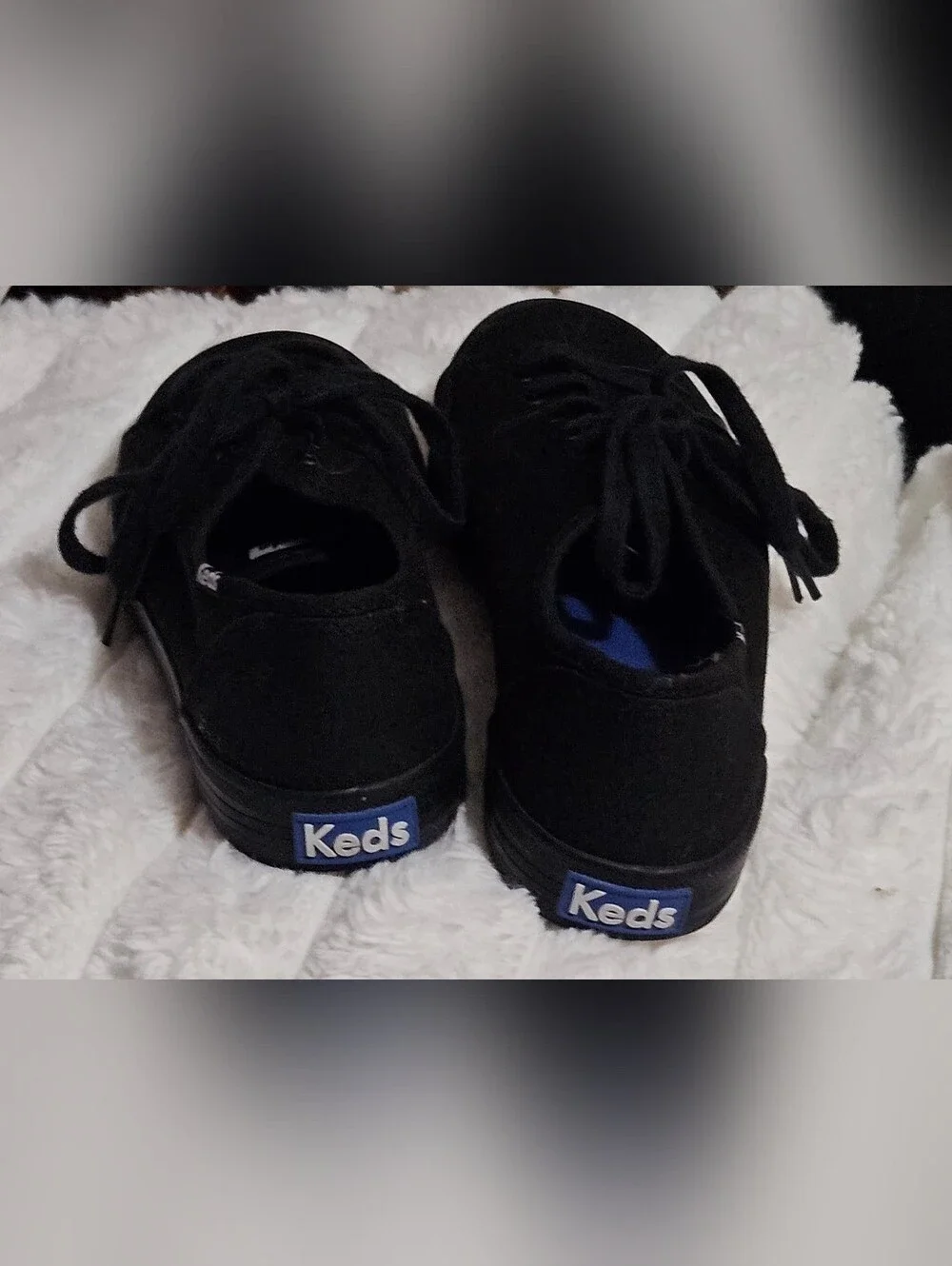 Keds Womens Black Classic Canvas Sneakers Black EUC Size 8